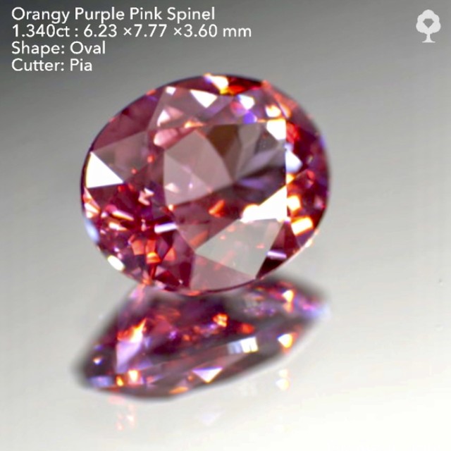 秋にピッタリニュアンスカラー♬オレンジパープルピンク♡スピネル1.340ct★ピアッちゃん作品