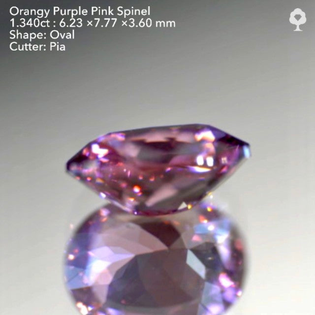 秋にピッタリニュアンスカラー♬オレンジパープルピンク♡スピネル1.340ct★ピアッちゃん作品