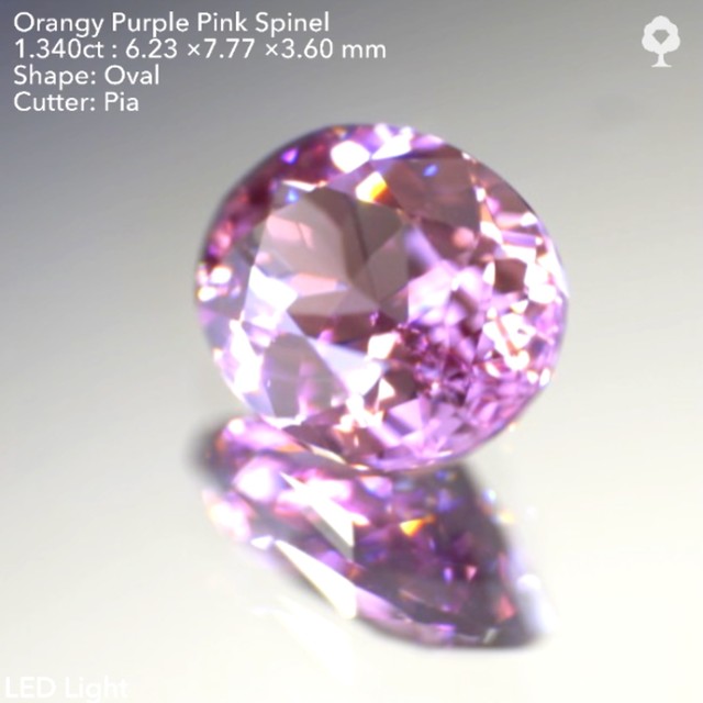 秋にピッタリニュアンスカラー♬オレンジパープルピンク♡スピネル1.340ct★ピアッちゃん作品