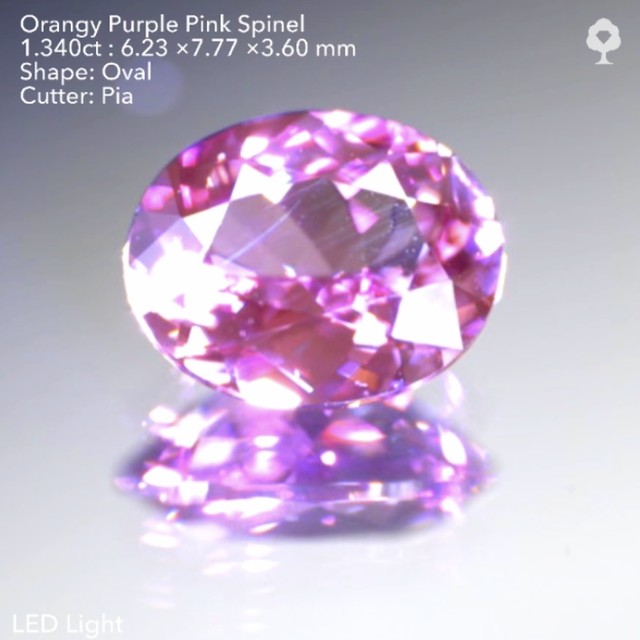 秋にピッタリニュアンスカラー♬オレンジパープルピンク♡スピネル1.340ct★ピアッちゃん作品