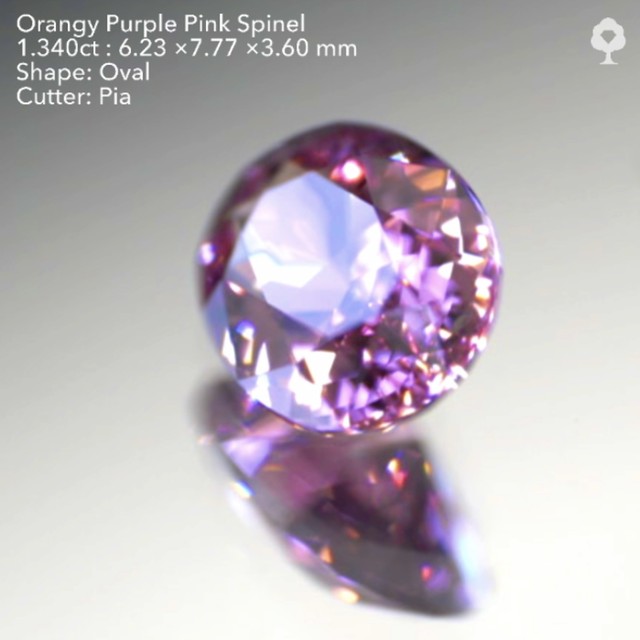 秋にピッタリニュアンスカラー♬オレンジパープルピンク♡スピネル1.340ct★ピアッちゃん作品