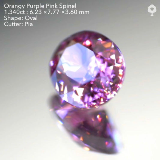 秋にピッタリニュアンスカラー♬オレンジパープルピンク♡スピネル1.340ct★ピアッちゃん作品