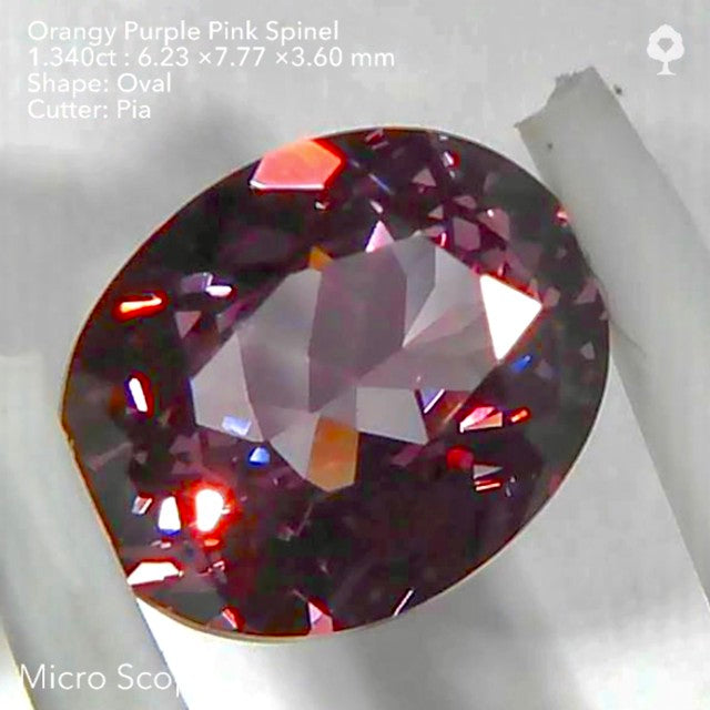 秋にピッタリニュアンスカラー♬オレンジパープルピンク♡スピネル1.340ct★ピアッちゃん作品