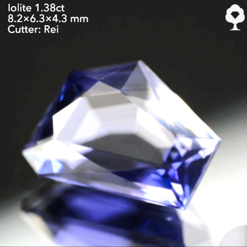 クレイジーな形のカッコいいアイオライト1.38ct★レイちゃん作品👍GTJ名物【HPオークション】こちらはクーポンはごめんなさい🙏