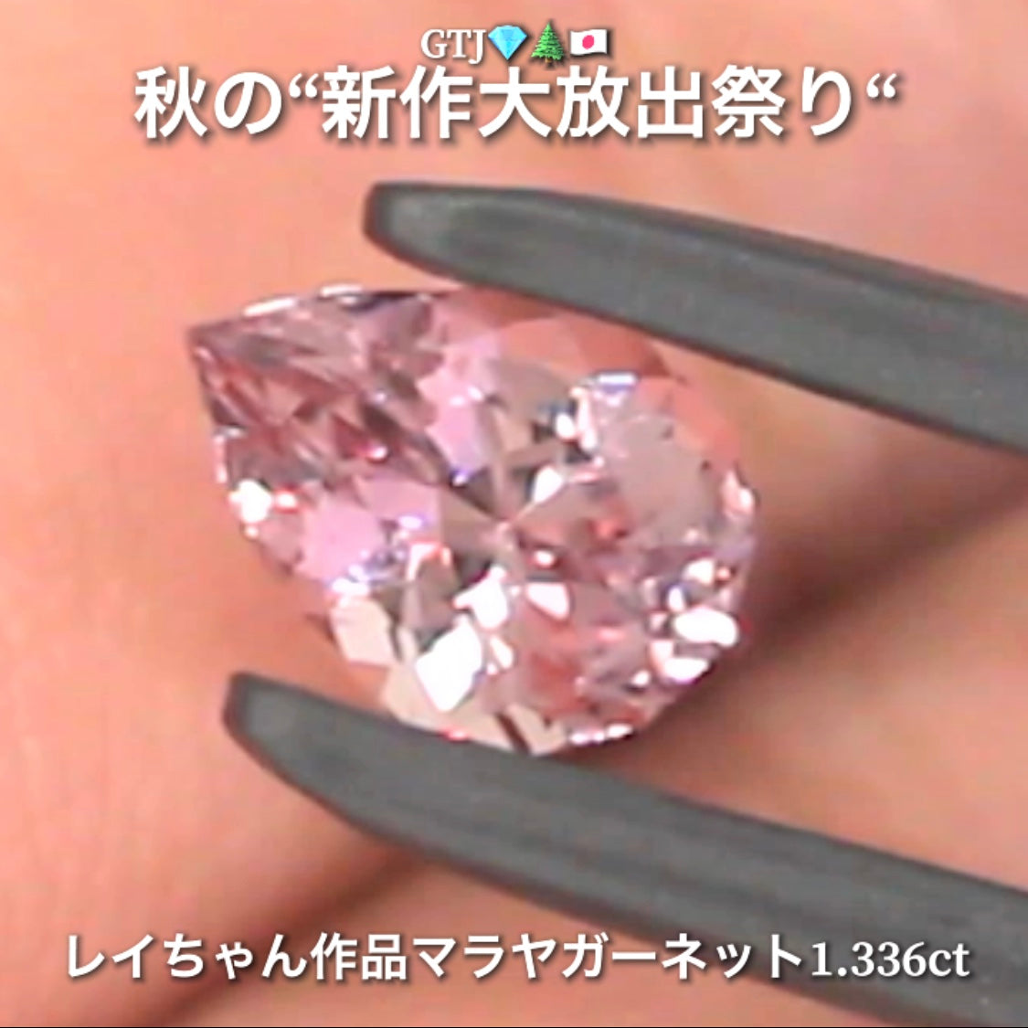 新たに完成❗️魅惑のファンシーペアシェイプ💎レイちゃん作品マラヤガーネット1.336ct✨