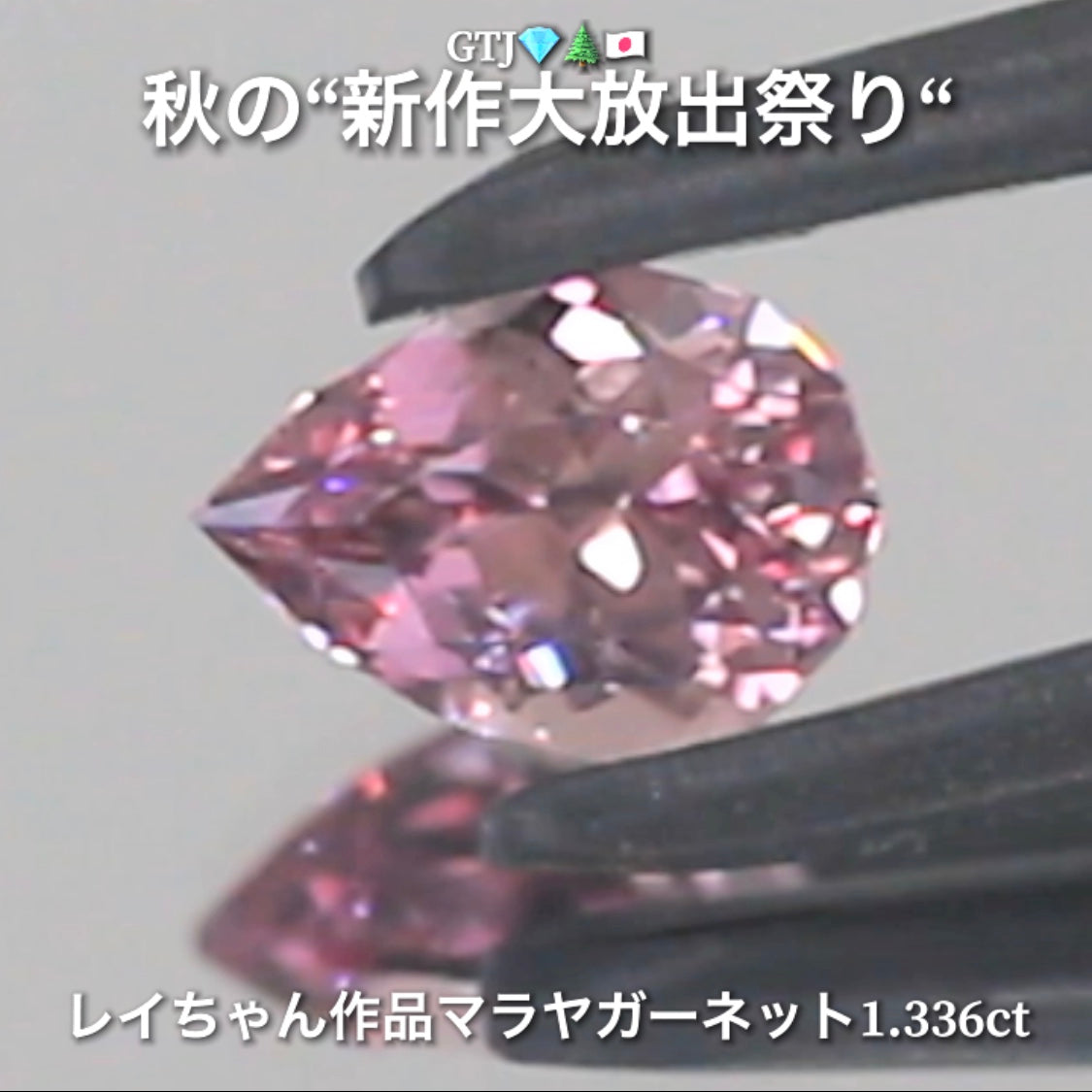 新たに完成❗️魅惑のファンシーペアシェイプ💎レイちゃん作品マラヤガーネット1.336ct✨
