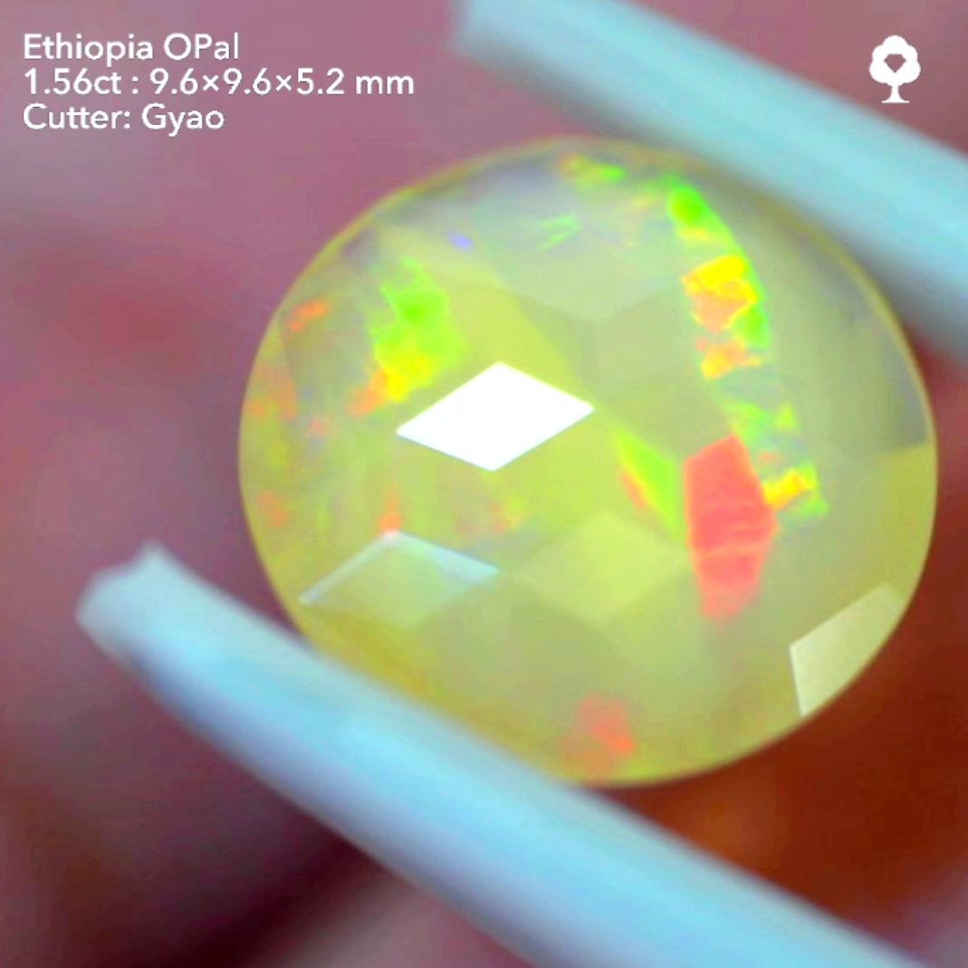 【元祖キューブスター・ラウンドversion】エチオピアオパール 1.56ct ゲオちゃん作品✨