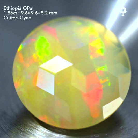 【元祖キューブスター・ラウンドversion】エチオピアオパール 1.56ct ゲオちゃん作品✨