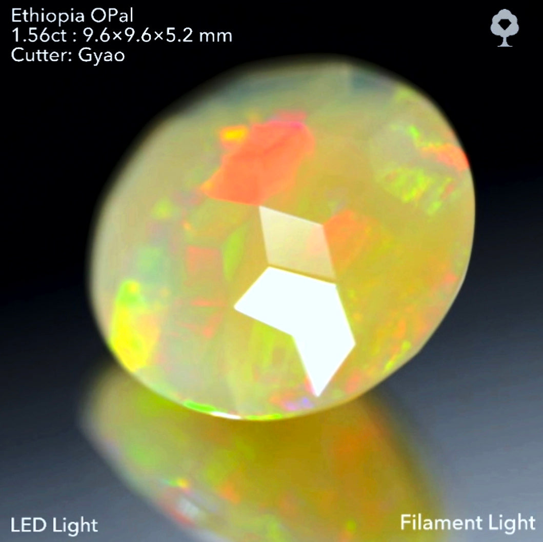 【元祖キューブスター・ラウンドversion】エチオピアオパール 1.56ct ゲオちゃん作品✨