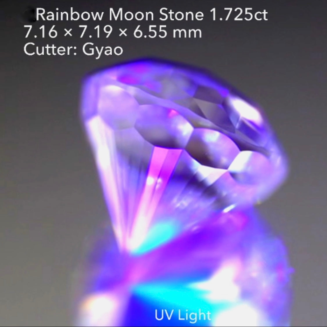 キューブ&新カットの融合👍全面が“A面”のレインボームーンストーン1.725ct✨11/15スタート〜12/15終了🤣 ゲオちゃん作品🎁