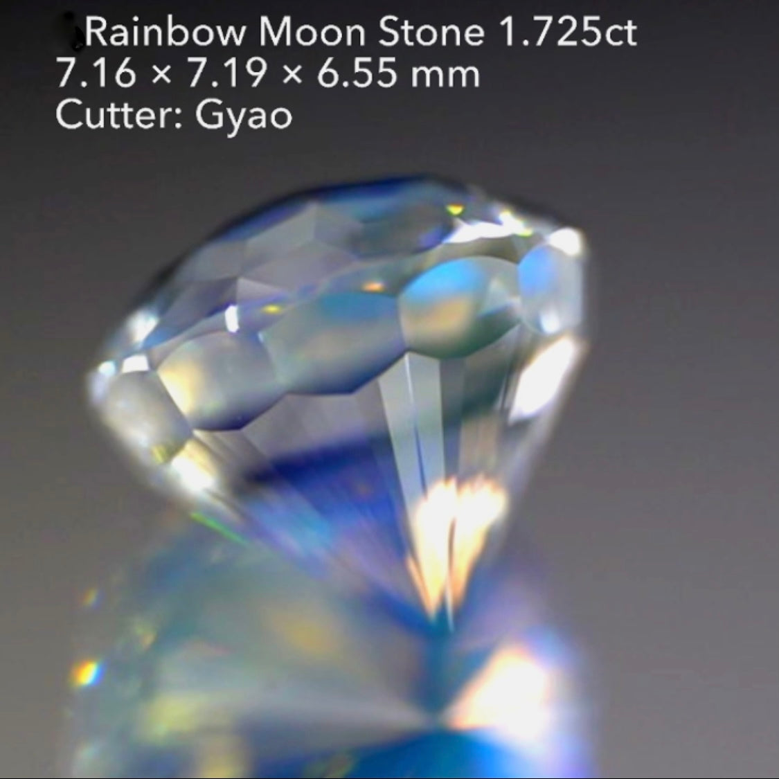 キューブ&新カットの融合👍全面が“A面”のレインボームーンストーン1.725ct✨11/15スタート〜12/15終了🤣 ゲオちゃん作品🎁