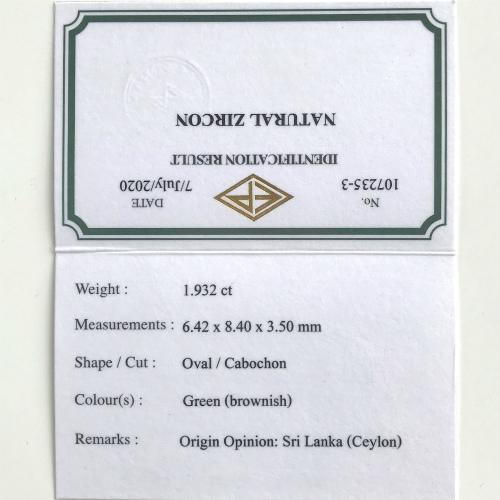 ダイヤモンドダストのような煌きを秘めたレアカラー✨グリーンジルコン1.932ct🔮デンちゃん作品