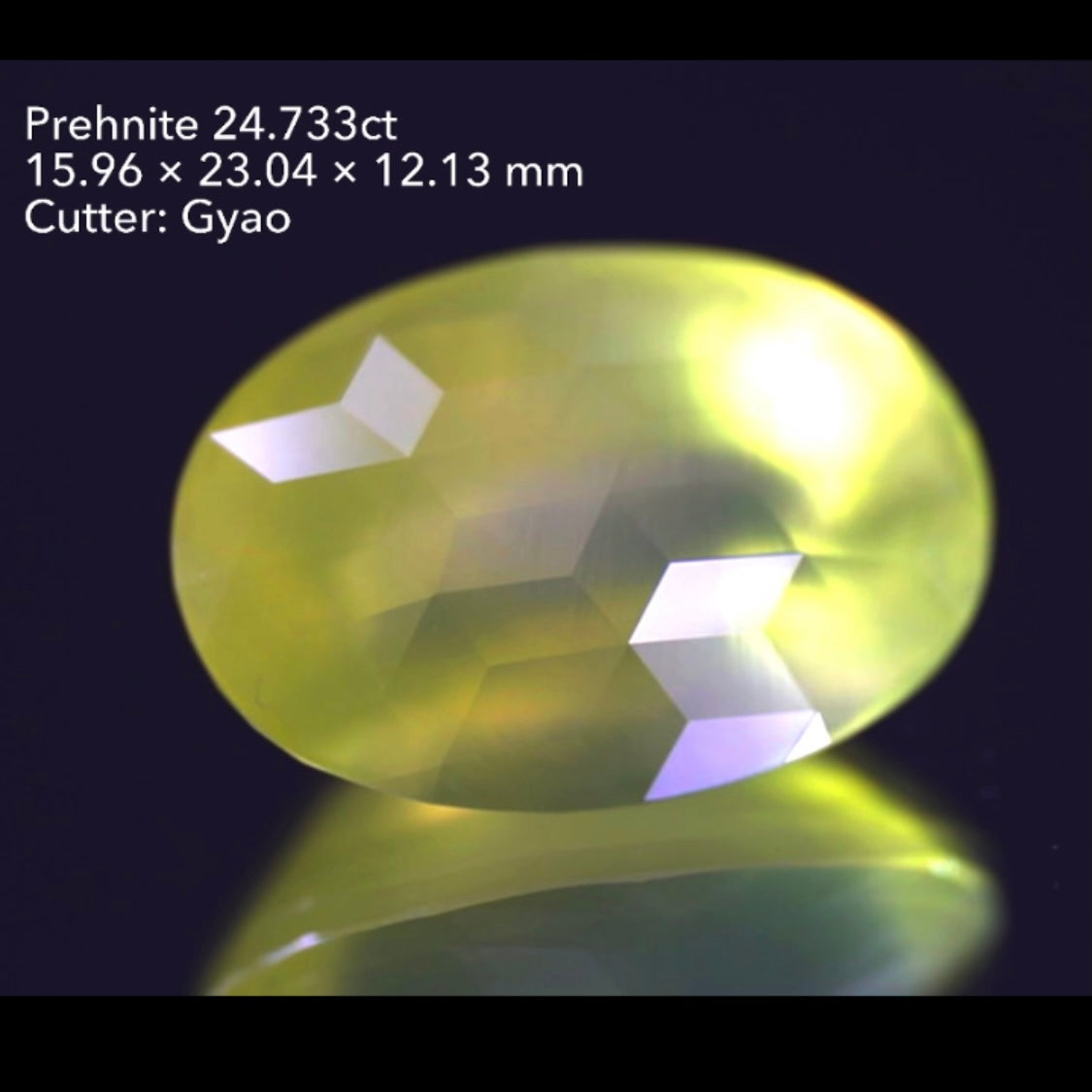 【SOLD OUT】傑作👏両面キューブの大粒イエロープレナイト24.733ct💎ゲオちゃん作品