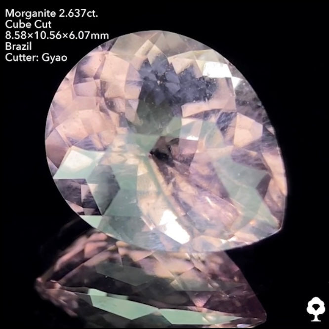 まさに桜の花びら🌸 魅惑的なぼってり全面キューブ✧ モルガナイト(ピンクベリル)2.637ct✨ゲオちゃん作品