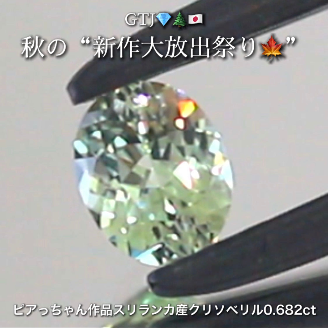 バナジウムクリソベリル0.576ct✨ピアっちゃん作品👌GTJ💎🌲🇯🇵秋の“新作大放出祭り🍁”期間中は特にお得な価格でご紹介します❗️