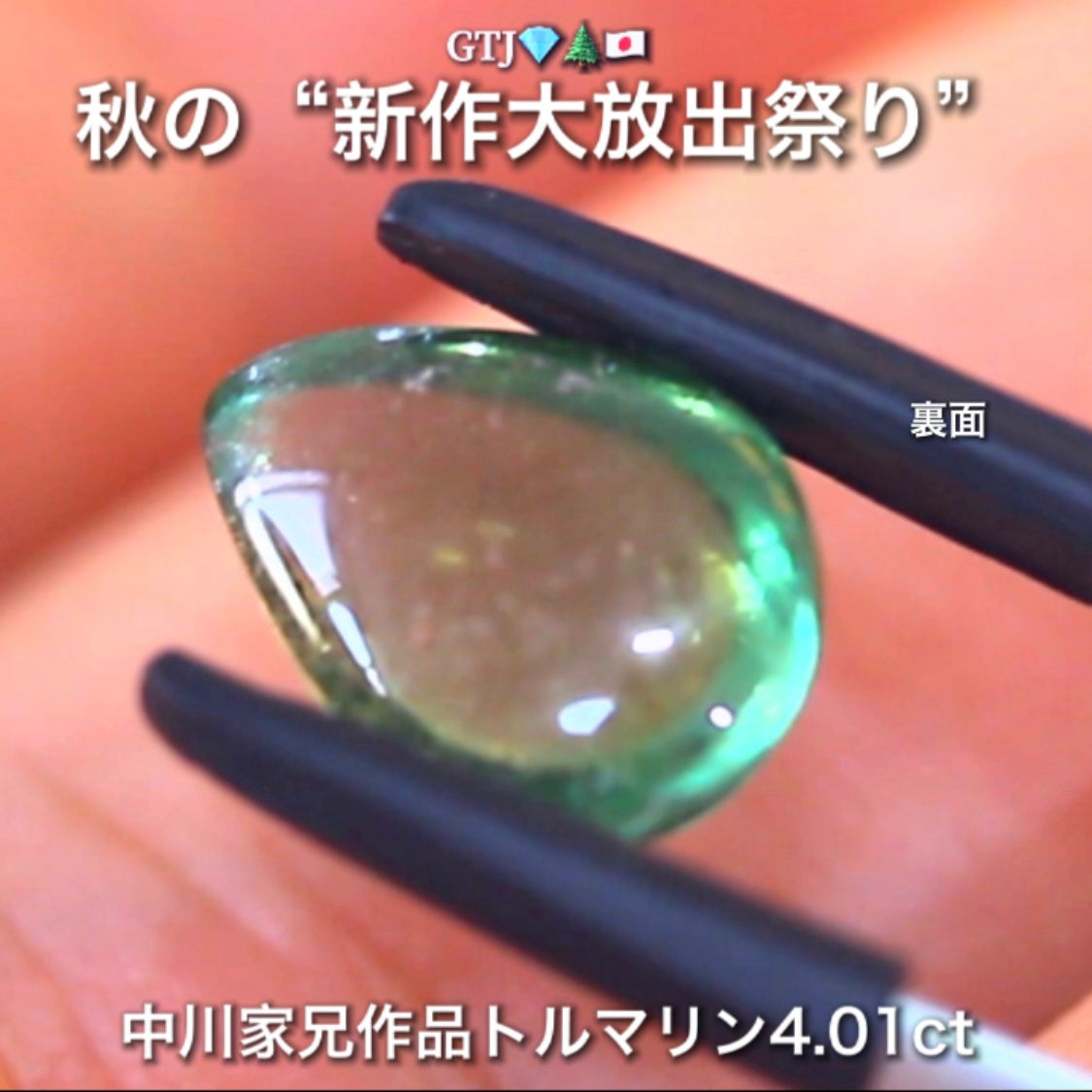 つるぴかウォーターメロン4.01ct🍉楽しいトルマリン特集💎✨こちらはGemTreeAuctionでご紹介で〜す♬秋の“新作大放出祭り🍁”こちらは本日21:00終了です⏰