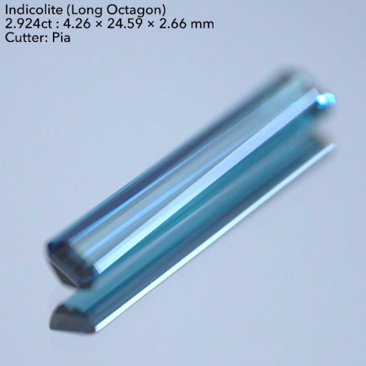 【超ロングオクタゴン】抜群の品質と色合い✌️インディゴライト(トルマリン)2.924ct (マンダリンオリエンタル個展開催特別出品)