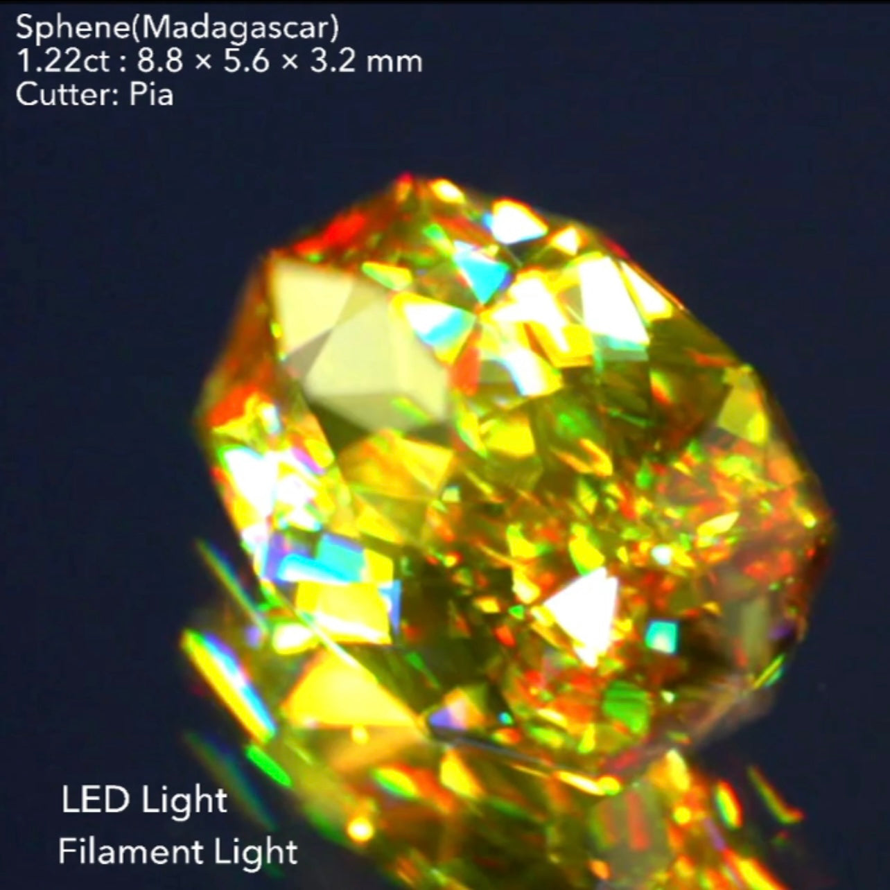 素晴らしいプリズムファイア🌈マダガスカル産スフェーン1.22ct✨ピアッちゃん作品💎