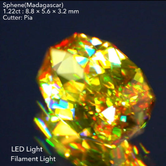 素晴らしいプリズムファイア🌈マダガスカル産スフェーン1.22ct✨ピアッちゃん作品💎