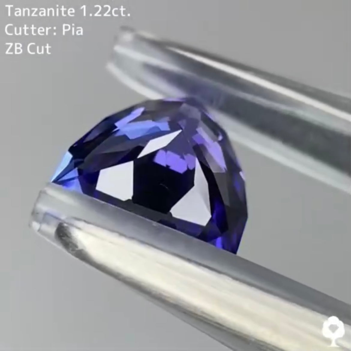 トリリアントの強い煌めきに浮かぶ宝石のカタチ★タンザナイト 1.22ct ピアッちゃん作品【ZB cut】