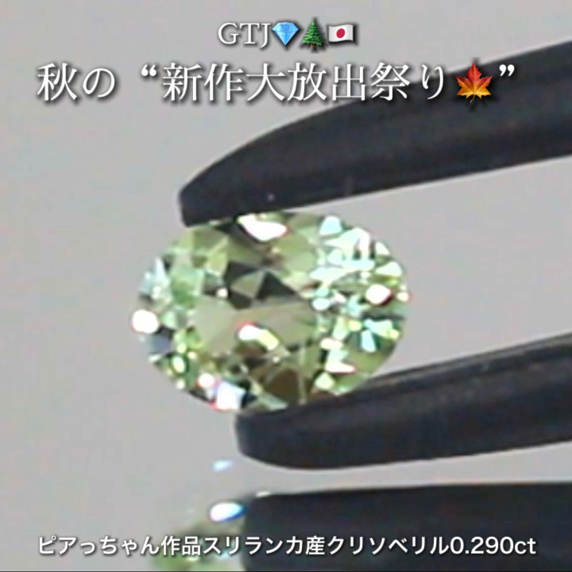 バナジウムクリソベリル0.290ct✨ピアっちゃん作品👌GTJ💎🌲🇯🇵秋の“新作大放出祭り🍁”こちらはナント❗️オークションでご紹介します😲本日「22時00分終了」となります⏰