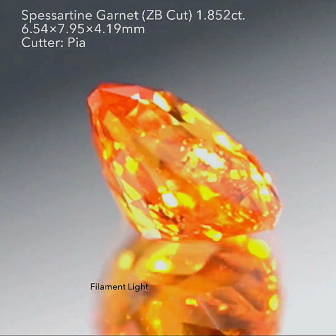 暗みナシ!鮮やかなマンダリンカラー🍊スペサタイトガーネット 1.852ct ZBカット ピアッちゃん作品