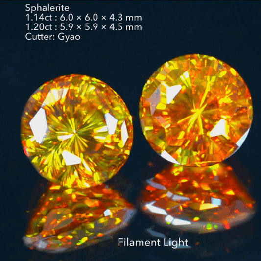 奇跡のペア🎁✨スファレライト1.14ct & 1.20ct✨カッコイイ変則キューブに窓まで付いた傑作👍ゲオちゃん作品