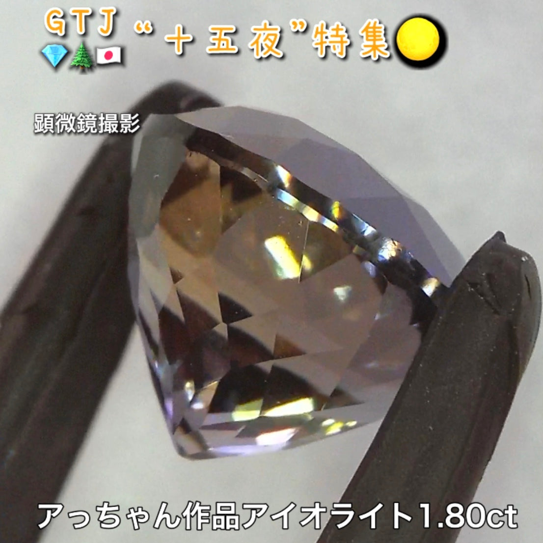 初お披露目❗️アッちゃん作品💎夜空に光る月明かりのようなアイオライト1.80ct✨『十五夜』特集🌕“月にちなんだ宝石たち”を2部構成の動画でご紹介します✌️秋の“新作大放出祭り🍁”10月2日までは“15%”OFF❗️