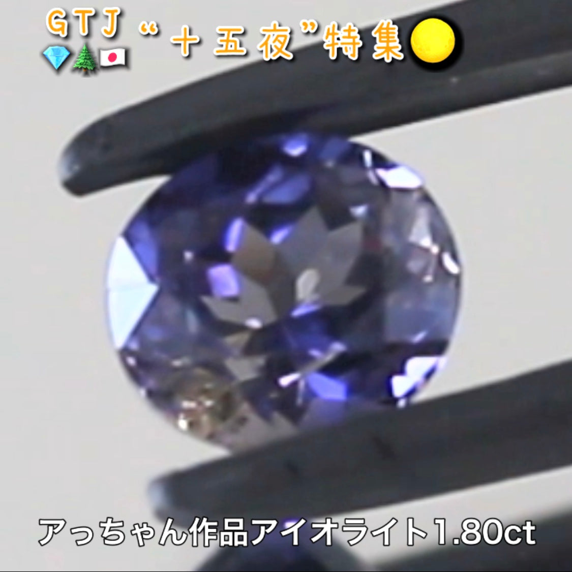 初お披露目❗️アッちゃん作品💎夜空に光る月明かりのようなアイオライト1.80ct✨『十五夜』特集🌕“月にちなんだ宝石たち”を2部構成の動画でご紹介します✌️秋の“新作大放出祭り🍁”10月2日までは“15%”OFF❗️