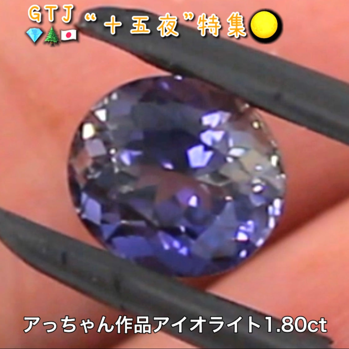初お披露目❗️アッちゃん作品💎夜空に光る月明かりのようなアイオライト1.80ct✨『十五夜』特集🌕“月にちなんだ宝石たち”を2部構成の動画でご紹介します✌️秋の“新作大放出祭り🍁”10月2日までは“15%”OFF❗️
