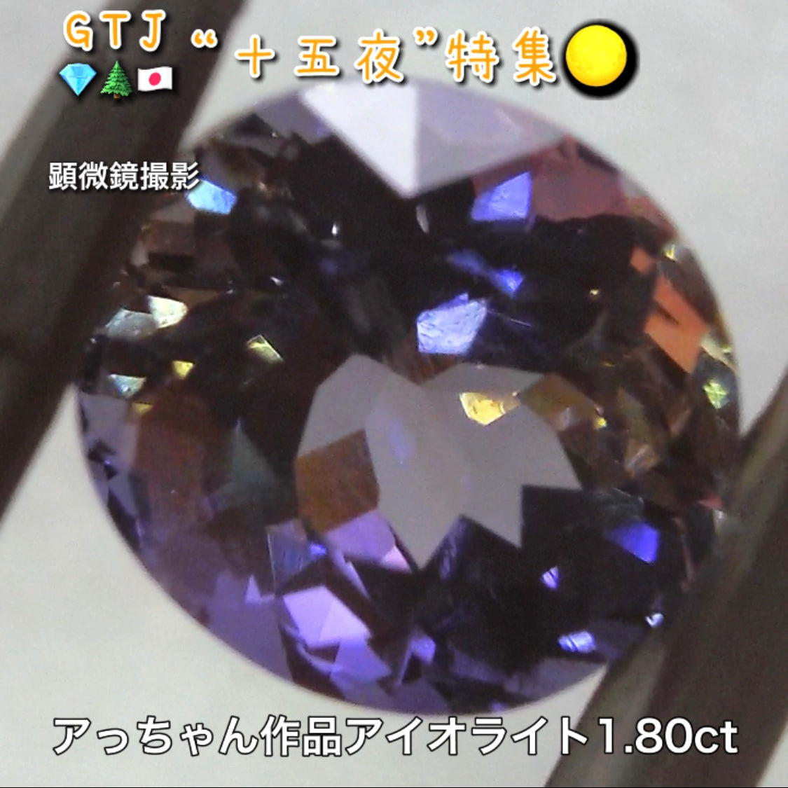 初お披露目❗️アッちゃん作品💎夜空に光る月明かりのようなアイオライト1.80ct✨『十五夜』特集🌕“月にちなんだ宝石たち”を2部構成の動画でご紹介します✌️秋の“新作大放出祭り🍁”10月2日までは“15%”OFF❗️