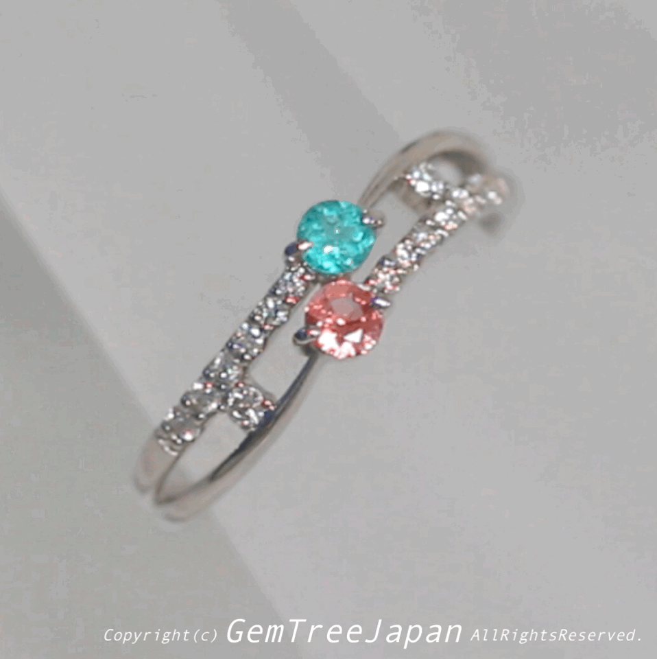 魅力的な二つの希少石✌️パライバトルマリン💎&パパラチァサファイア✨プラチナリング💍
