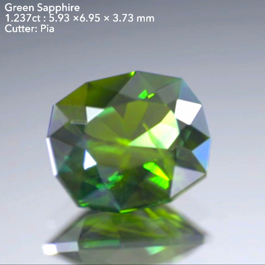 濃くて綺麗なGreen🌳マダガスカル産サファイア1.237ct★ピアッちゃん作品👍GTJ名物【HPオークション】こちらはクーポンはごめんなさい🙏