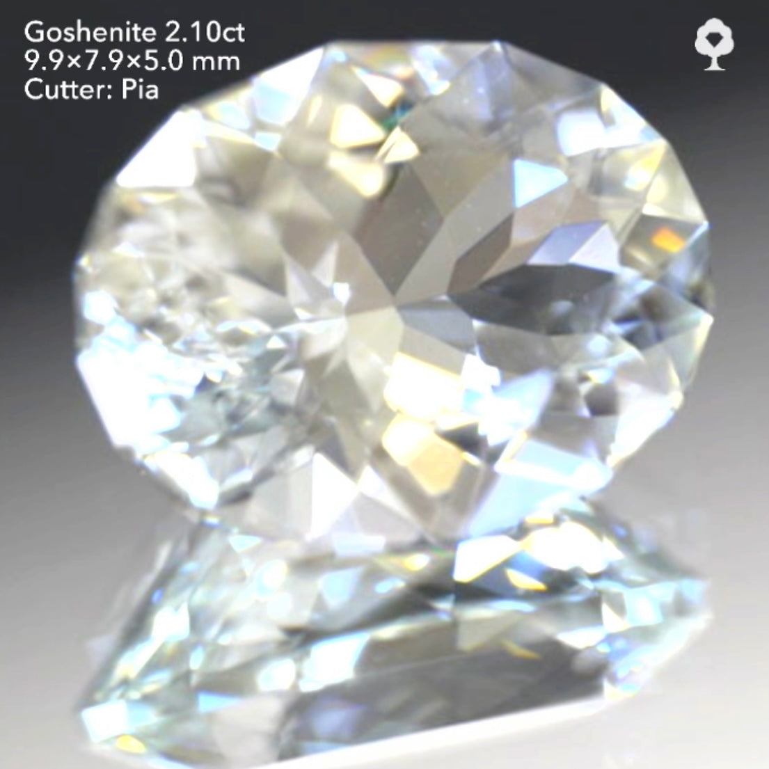 堂々たる純白の輝き✨さりげないファンシーカットも最高💎ゴッシェナイト(カラーレスベリル)2.10ct★ピアッちゃん作品👍GTJ名物【HPオークション】こちらはクーポンはごめんなさい🙏