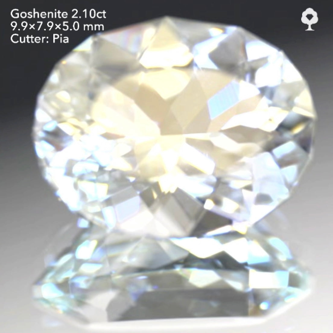 堂々たる純白の輝き✨さりげないファンシーカットも最高💎ゴッシェナイト(カラーレスベリル)2.10ct★ピアッちゃん作品👍GTJ名物【HPオークション】こちらはクーポンはごめんなさい🙏