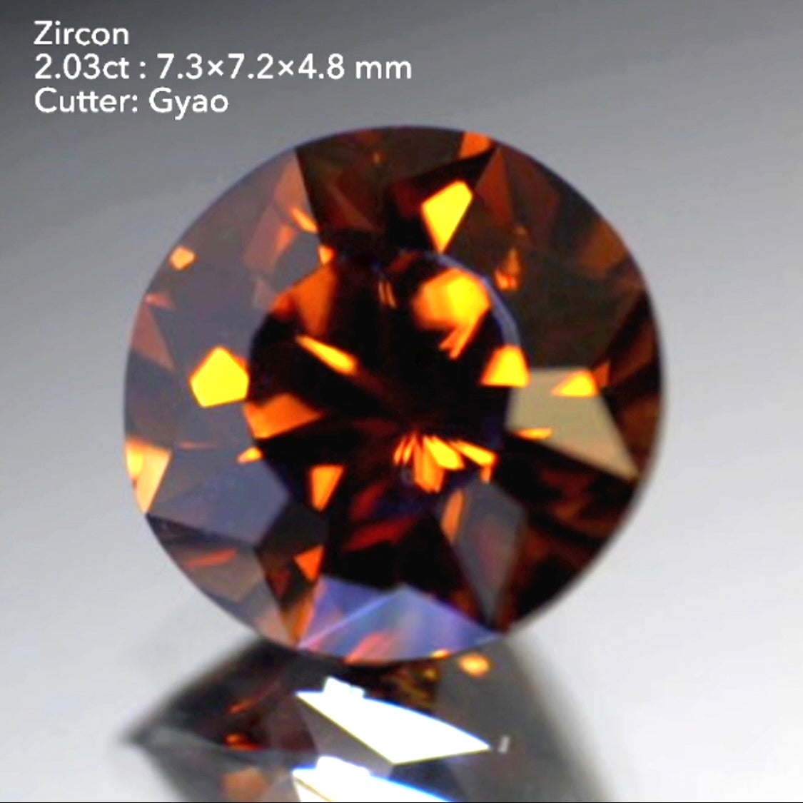 燃える太陽にも見える変則キューブカット☀️深い美色“ウヰスキーカラー”ジルコン2.03ct✨ゲオちゃん作品