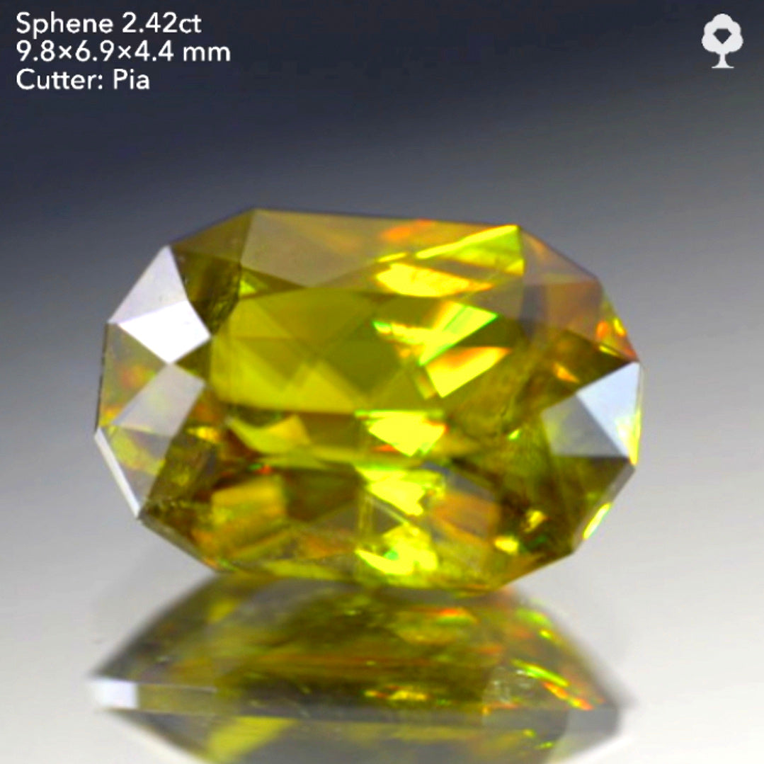 双晶ライン入り❣️マダガスカル産スフェーン2.42ct★ピアッちゃん作品【9/18ライブ】