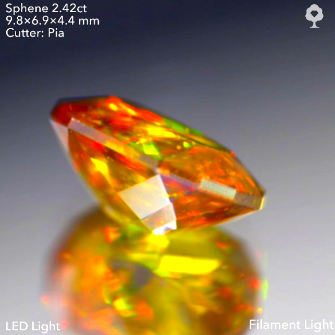 双晶ライン入り❣️マダガスカル産スフェーン2.42ct★ピアッちゃん作品【9/18ライブ】