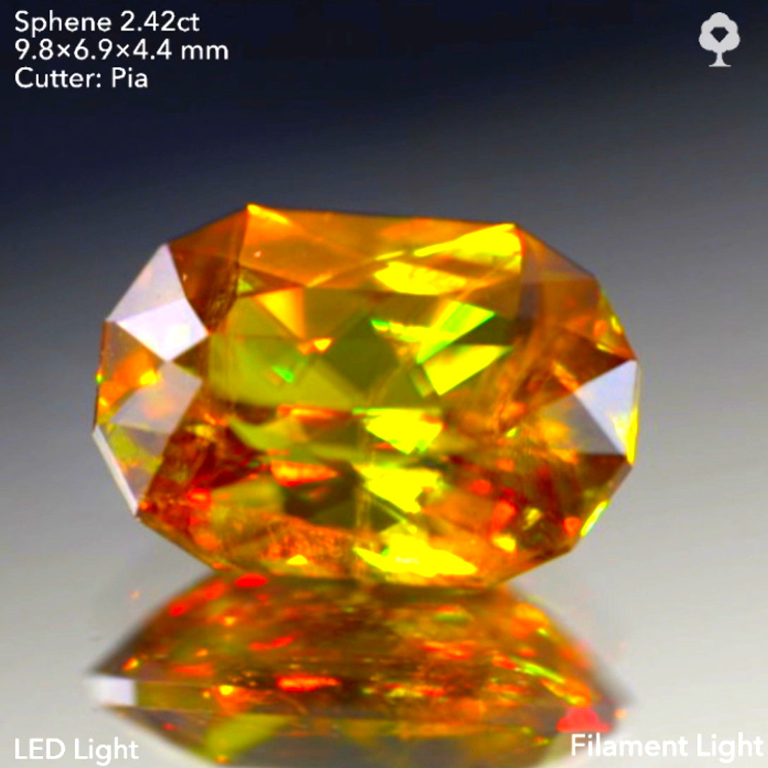双晶ライン入り❣️マダガスカル産スフェーン2.42ct★ピアッちゃん作品【9/18ライブ】