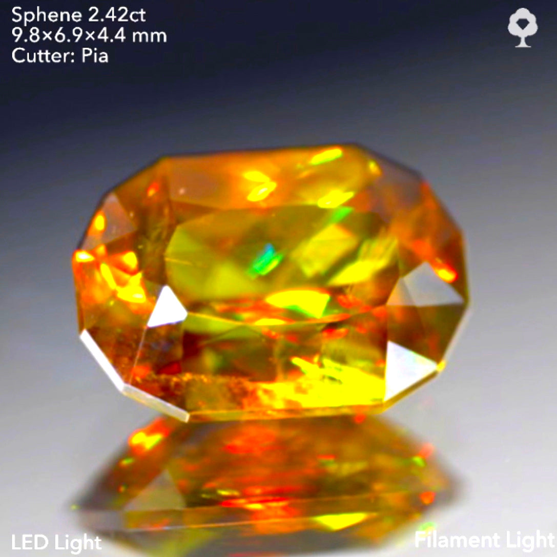 双晶ライン入り❣️マダガスカル産スフェーン2.42ct★ピアッちゃん作品【9/18ライブ】