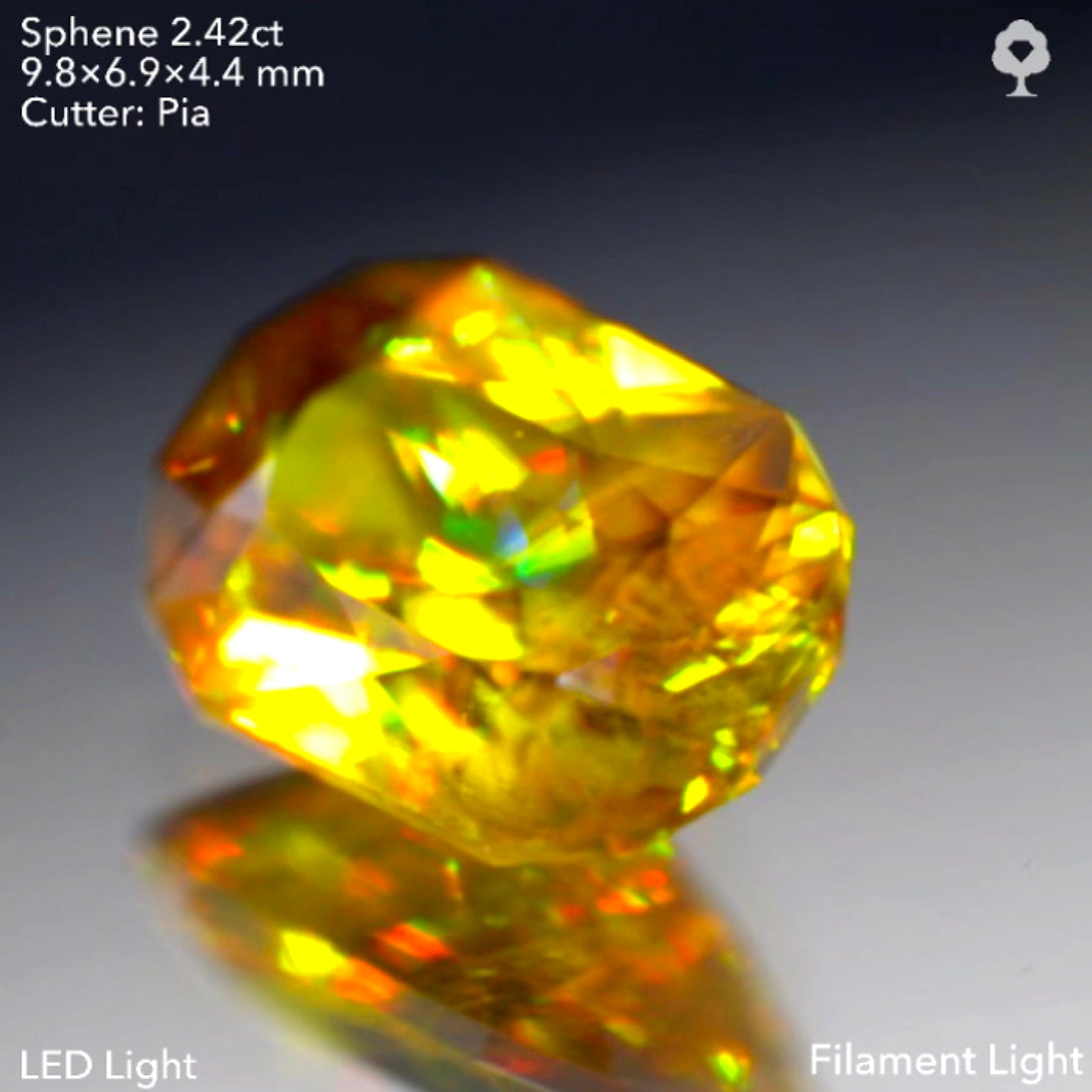 双晶ライン入り❣️マダガスカル産スフェーン2.42ct★ピアッちゃん作品【9/18ライブ】