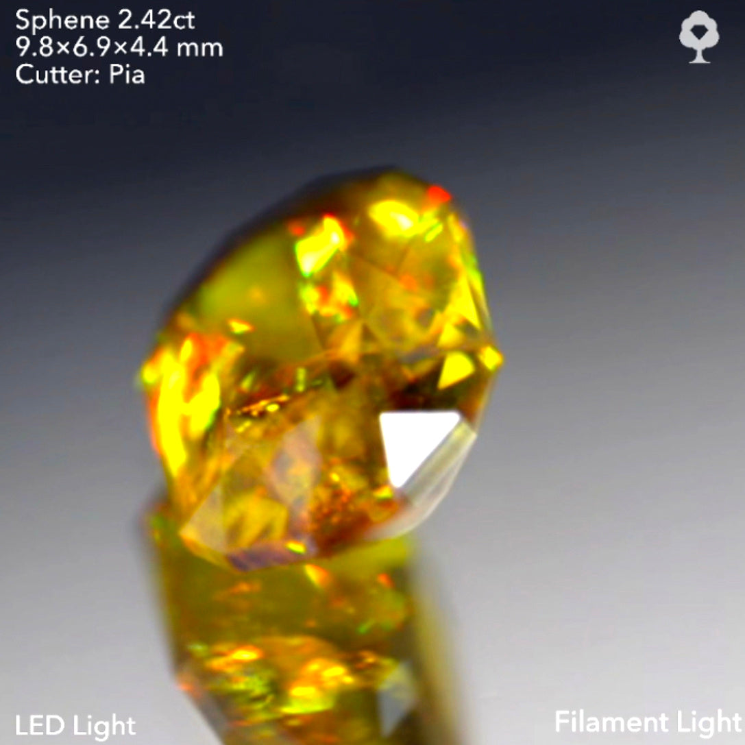 双晶ライン入り❣️マダガスカル産スフェーン2.42ct★ピアッちゃん作品【9/18ライブ】