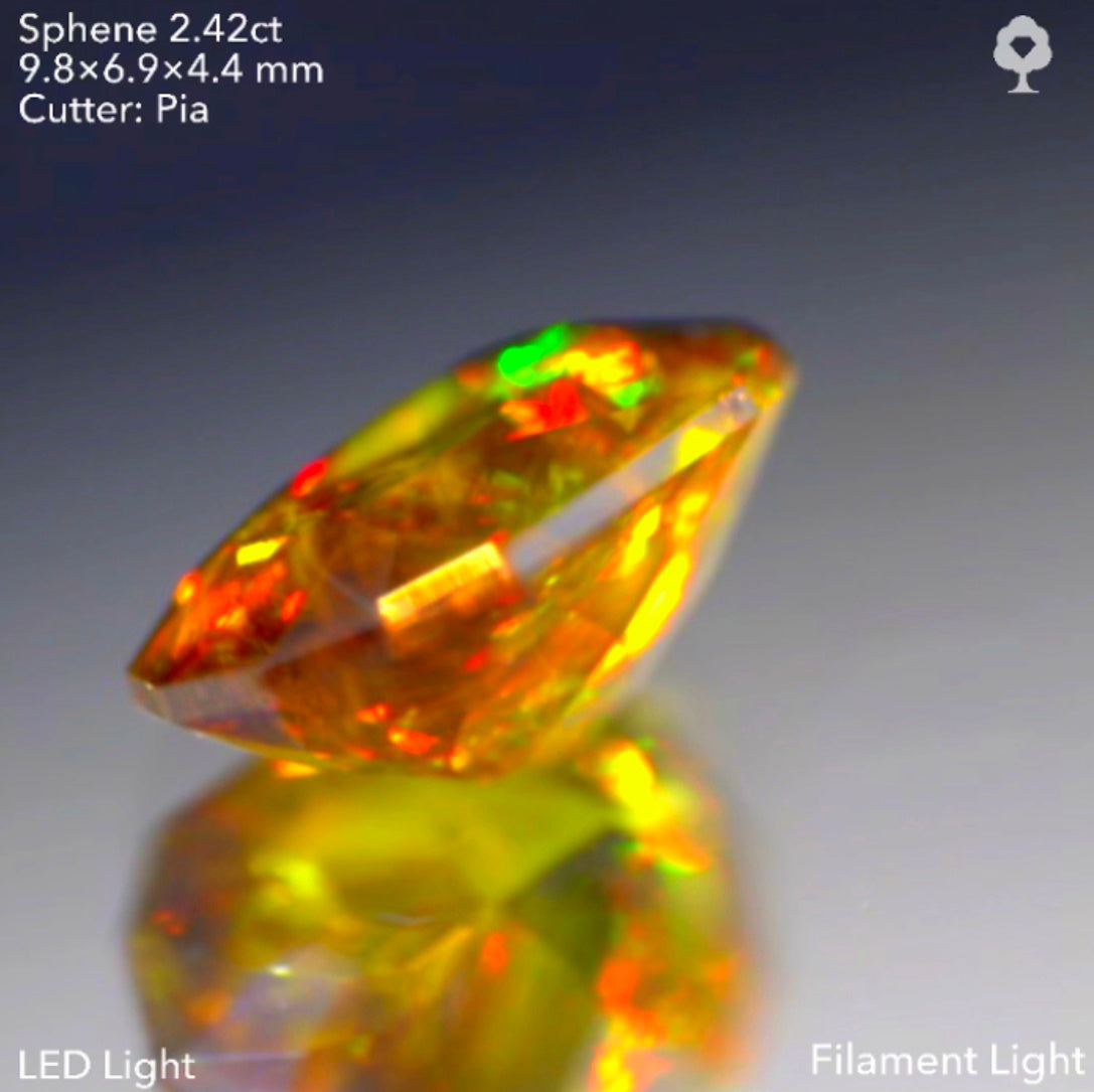 双晶ライン入り❣️マダガスカル産スフェーン2.42ct★ピアッちゃん作品【9/18ライブ】