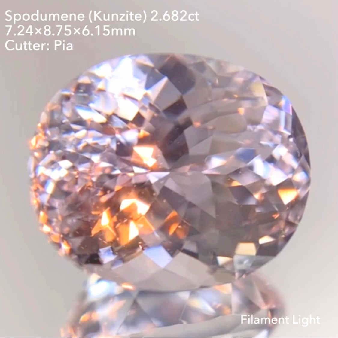 ほんのりピンクがキラキラ輝くクンツァイト2.682ct✨ピアッちゃん作品