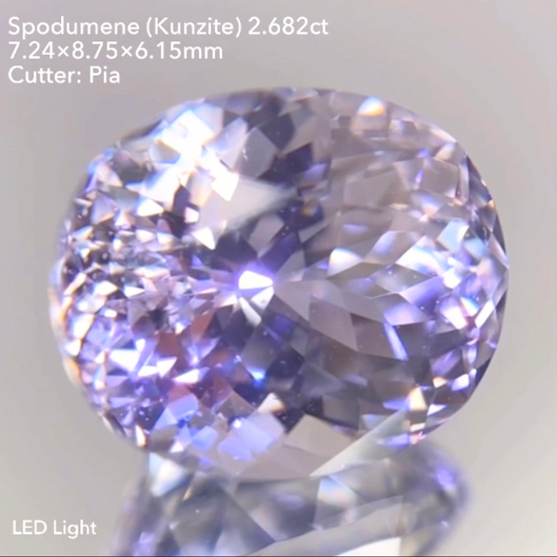 ほんのりピンクがキラキラ輝くクンツァイト2.682ct✨ピアッちゃん作品