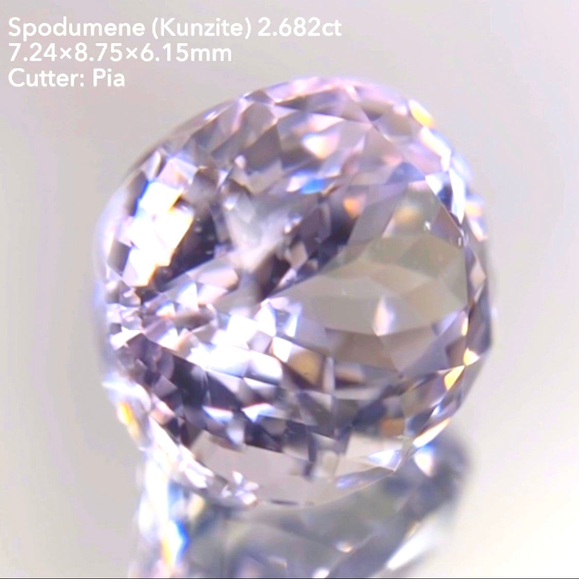 ほんのりピンクがキラキラ輝くクンツァイト2.682ct✨ピアッちゃん作品