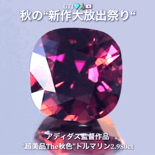キタ〜っ!こちらはアディダス監督作品💎シベライト2.980ct✨10月は秋らしい“美色トルマリン”からスタートです♬秋の“新作大放出祭り🍁”