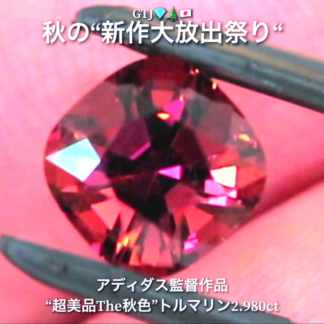 キタ〜っ!こちらはアディダス監督作品💎シベライト2.980ct✨10月は秋らしい“美色トルマリン”からスタートです♬秋の“新作大放出祭り🍁”