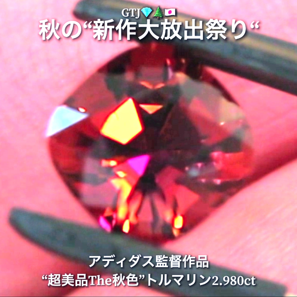 キタ〜っ!こちらはアディダス監督作品💎シベライト2.980ct✨10月は秋らしい“美色トルマリン”からスタートです♬秋の“新作大放出祭り🍁”