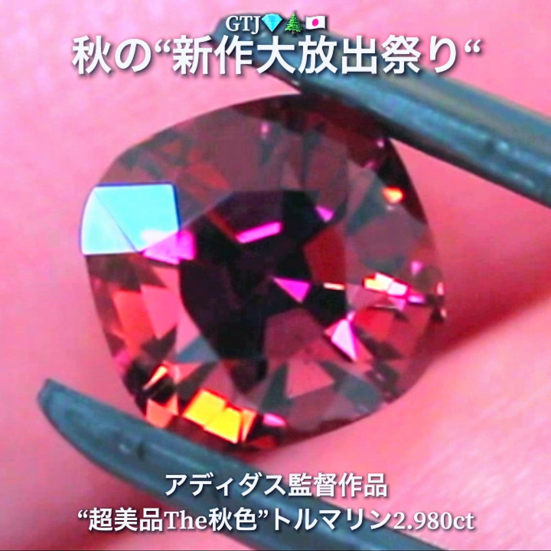 キタ〜っ!こちらはアディダス監督作品💎シベライト2.980ct✨10月は秋らしい“美色トルマリン”からスタートです♬秋の“新作大放出祭り🍁”